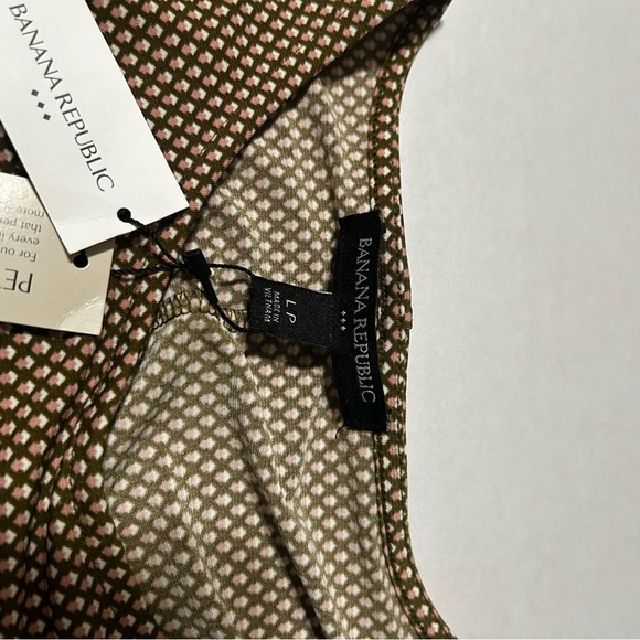 Banana Republic Tan Patterned Midi Dress New With Tags - Picture 5 of 5